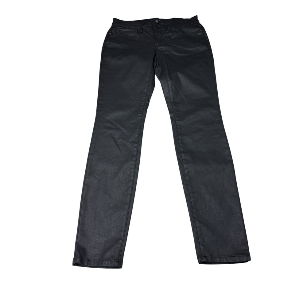 Eileen Fisher Black Coated Organic Cotton Pants Size 8 W32L31 USA F4WDN